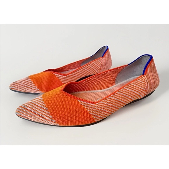 Rothy’s The Point Flat Orange Sherbet Shoes Women’s Size 6.5 - Picture 6 of 9